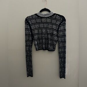 Windsor crop top black with jewels